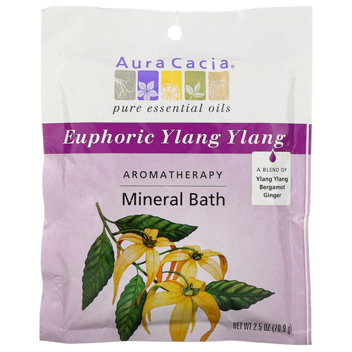 Aura Cacia  Aromatherapy Mineral Bath  Euphoric Ylang Ylang  2.5 oz (70.9 g)