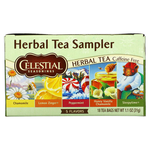 Celestial Seasonings  Herbal Tea Sampler  Caffeine Free  5 Flavors  18 Tea Bags  1.0 oz (30 g)