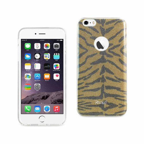 REIKO IPHONE 6 PLUS/ 6S PLUS SHINE GLITTER SHIMMER TIGER STRIPE HYBRID CASE IN YELLOW