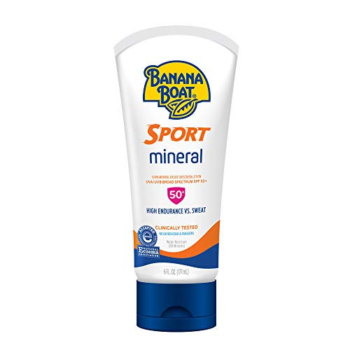 Banana Boat Sport 100% Mineral  Reef Friendly  Broad Spectrum Sunscreen Lotion  SPF 50+  6oz.