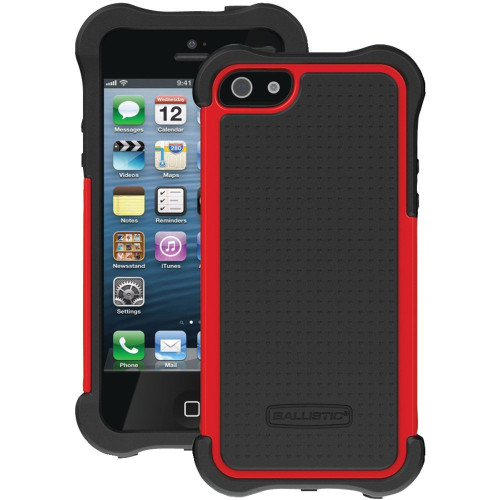 Ballistic Shell Gel MAXX Case for Apple iPhone 5/5S - Black/Red