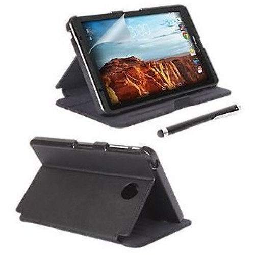 Verizon Folio Case  Screen protector and Stylus bundle for Ellipsis 8  Ellipsis Kids Tablet - Black