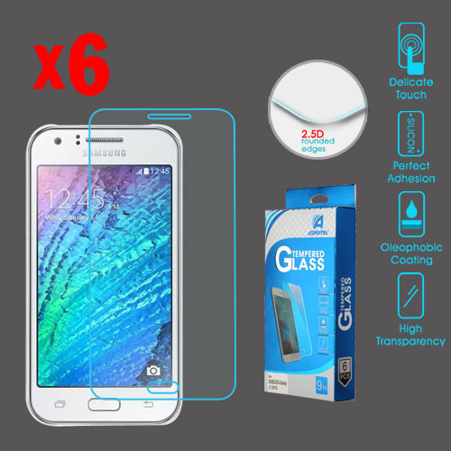 ASMYNA Tempered Glass Screen Protector (2.5D)(6-pack) for Galaxy J7 (2015) Galaxy J7 (2016)