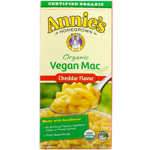 Annie's Homegrown  Organic Vegan Mac  Cheddar Flavor  6 oz (170 g)