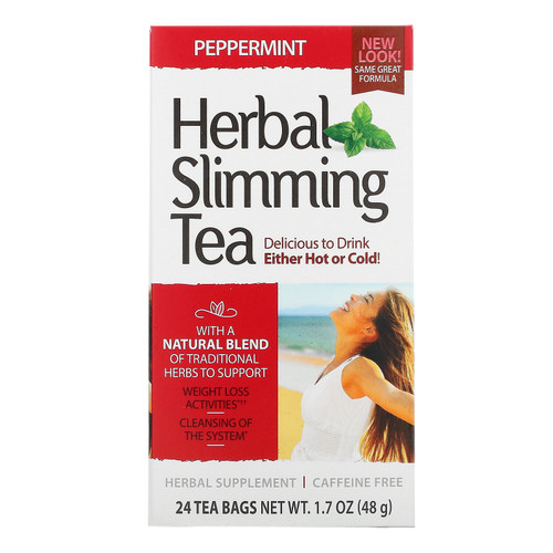 21st Century  Herbal Slimming Tea  Peppermint  Caffeine Free  24 Tea Bags  1.7 oz (48 g)