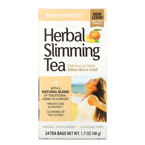 21st Century  Herbal Slimming Tea  Peach-Apricot  Caffeine Free  24 Tea Bags  1.7 oz (48 g)