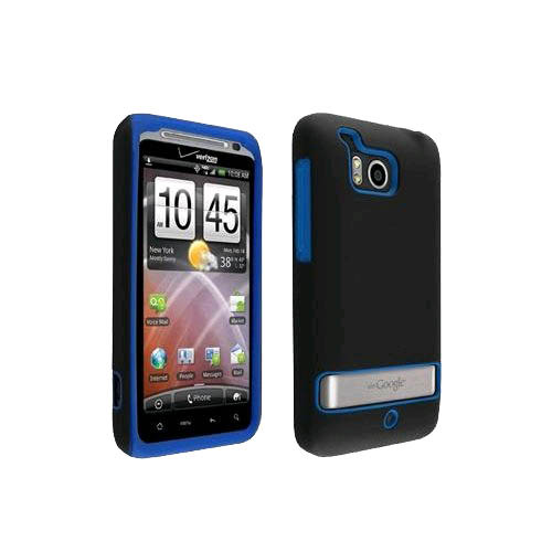 OEM Verizon HTC Thunderbolt 6400 Double Cover Case (Black / Blue) (Bulk Packaging)