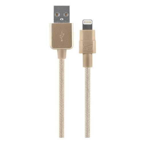 Verizon Braided Lightning Charge and Sync Cable for Apple iPhone 7  6  5  iPad Air  iPad Pro - Gold