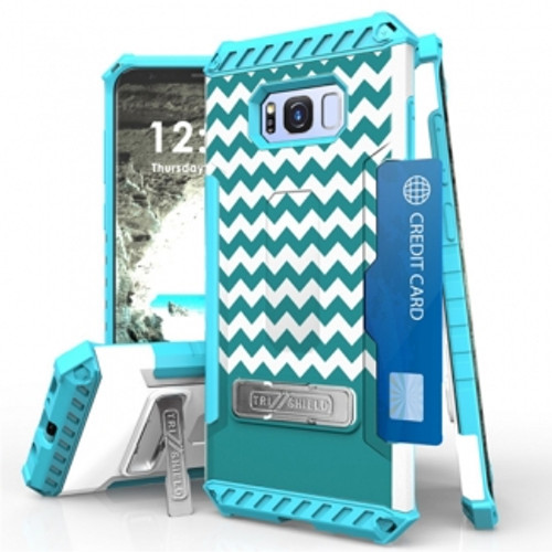 BEYOND CELL TRI SHIELD CASE FOR GALAXY S8 PLUS - TEAL CHEVRON