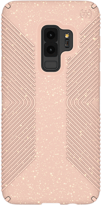 Speck Presidio Grip + Glitter Case for Samsung Galaxy S9 Plus - Dahlia Peach