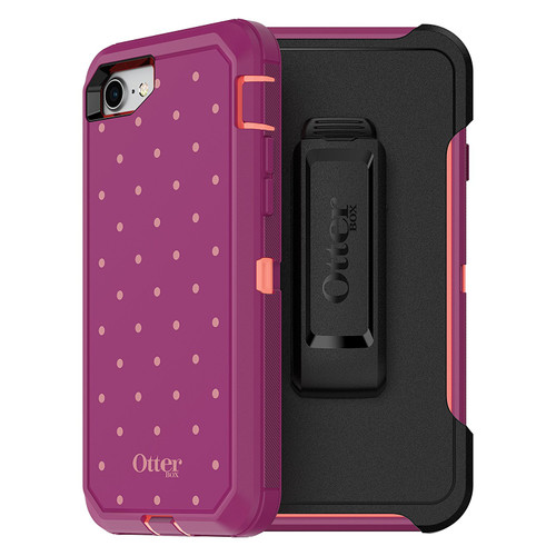 OtterBox DEFENDER Case for iPhone 8/7 - CORAL DOT (FUSION CORAL/BATON ROU