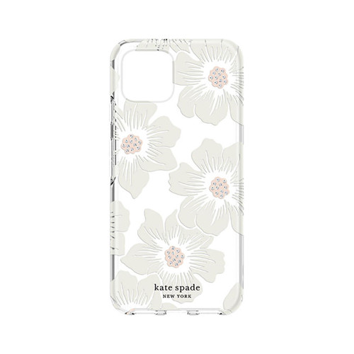 Kate Spade Hardshell Case for Pixel 4 - Hollyhock Floral Clear/Cream with Stones
