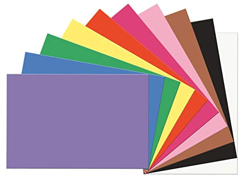 SunWorks Construction Paper  10 Assorted Colors  12" x 18"  100 Sheets