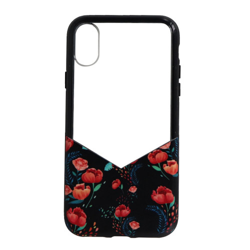 Milk and Honey Suit Up Print Case for iPhone XS/X - Black Floral/Clear