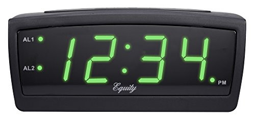Equity by La Crosse 30229 LED Digital Alarm Clock  0.9-Inch  Green