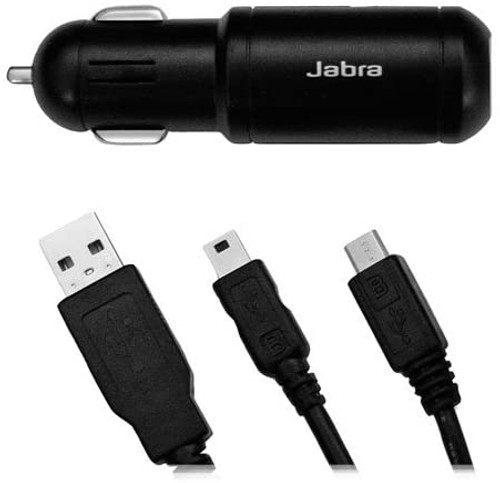 Jabra Charging Kit, Jabra Car Charger 5V DC 750mA with Micro USB Cable - Black