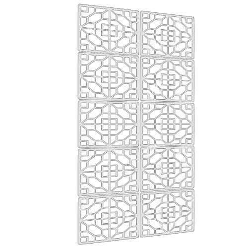 Lchen Hanging Room Divider 10 Pieces Wood-Plastic Hanging Panels 0.2“Thick Screen Panel for Living Room Bedroom Home Decoration(YY 11.4"X11.4")