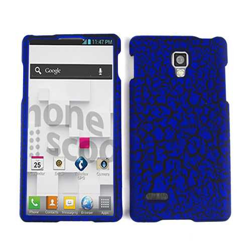 Unlimited Cellular Snap-On Case for LG Optimus L9 P769 - Blue Egg Crack  Leather Finish