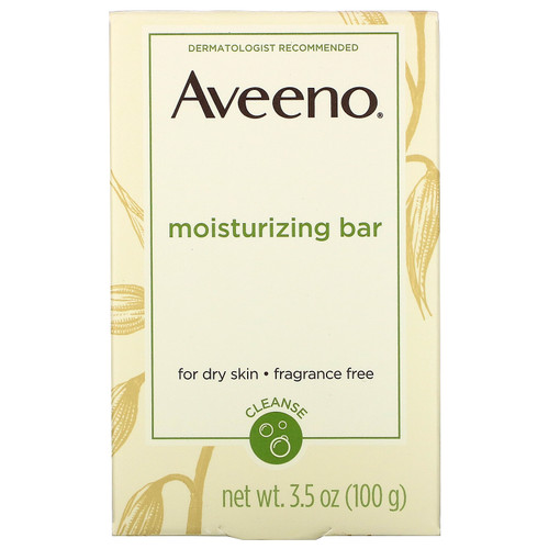 Aveeno  Moisturizing Bar With Nourishing Oat  Fragrance Free  3.5 oz (100 g)