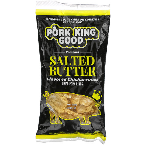 Pork King Good  Flavored Chicharrones  Salted Butter  1.75 oz (49.5 g)