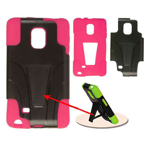 Jelly Case. Magenta Skin and Black Snap with Stand