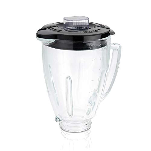 Oster Blender 6-Cup Glass Jar  Lid  Black and clear