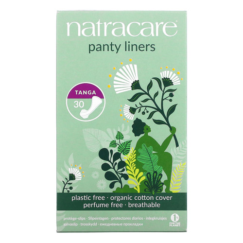 Natracare  Panty Liners  Organic Cotton Cover  Tanga  30 Liners
