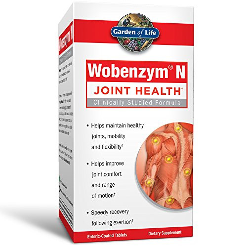 Garden of Life Joint Supplement for Men and Women - Wobenzym N Systemic Enzymes  Clinically Studied Formula for Healthy Joints  Mobility  Flexibility  Post-Exercise Recovery  Gluten Free  200 Tablets