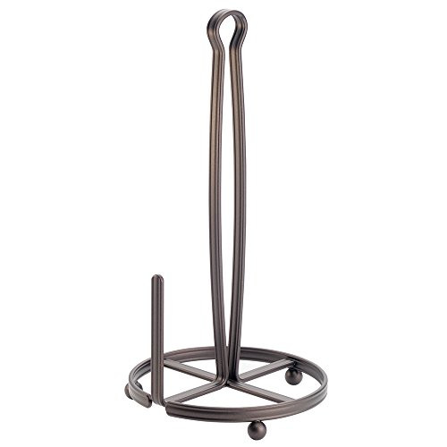 iDesign York Metal Paper Towel Holder  Free Standing Dispenser for Kitchen  Bathroom  Office  Laundry Room  6.8" x 6.8" x 13.3" - Bronze