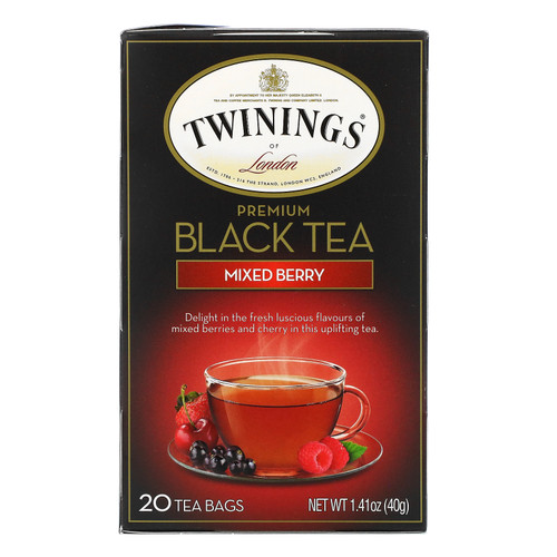 Twinings  Premium Black Tea  Mixed Berry  20 Tea Bags  1.41 oz (40g)