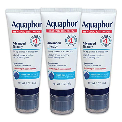 Aquaphor Healing Ointment Advanced Therapy Skin Protectant with Touch-Free Applicator  3 Oz Tube  Pack of 3