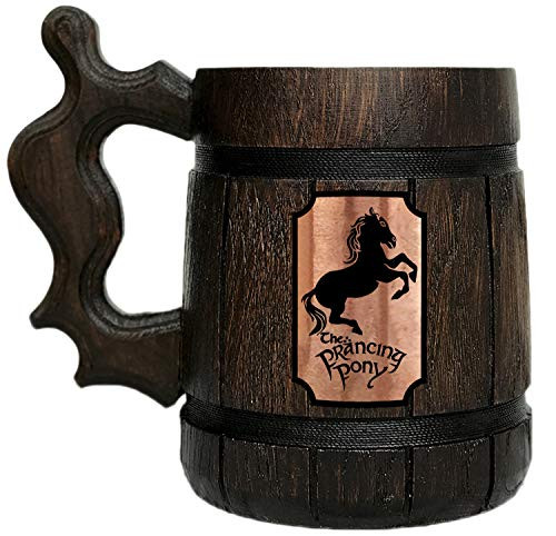 Prancing Pony Mug. Wooden Beer Mug. Lord of the Rings Gift. Hobbit Mug. Prancing Pony Pub Inspired Tankard. Wooden Beer Steins. LOTR Gift. Beer Tankard #95 / 0.6L / 22 ounces
