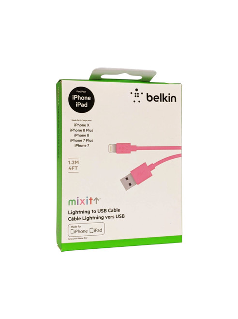 Belkin MFi-Certified iPhone Lightning Cable for iPhone XS  XS Max  XR  X  8/8 Plus and more (4ft/1.2m) - Pink