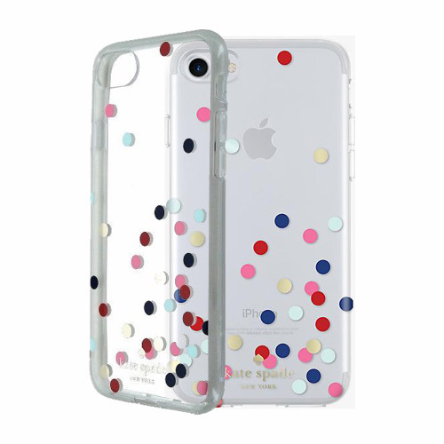 kate spade Flexible Hardshell Case for iPhone 7/8 - Confetti Dot Clear/Multi/Gold Foil