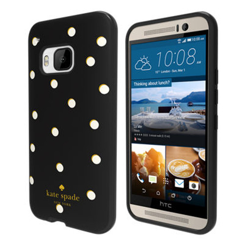 Kate Spade Flexible Hardshell Case for HTC One M9 - Scatter Pavillion (White Dots on Black)