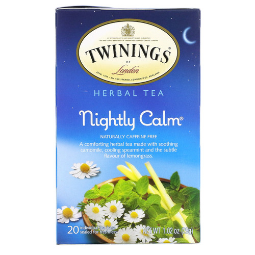 Twinings  Herbal Tea  Nightly Calm  Naturally Caffeine Free  20 Tea Bags  1.02 oz (29g)