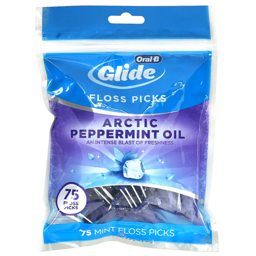 Oral-B  Glide  Floss Picks  Arctic Peppermint Oil  75 Count