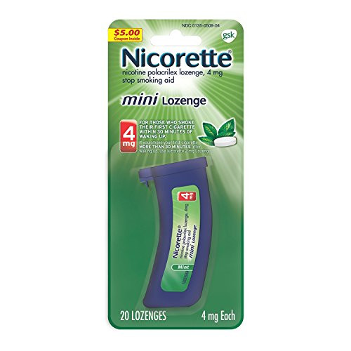 Nicorette 4mg Mini Nicotine Lozenges to Quit Smoking - Mint Flavored Stop Smoking Aid  20 Count