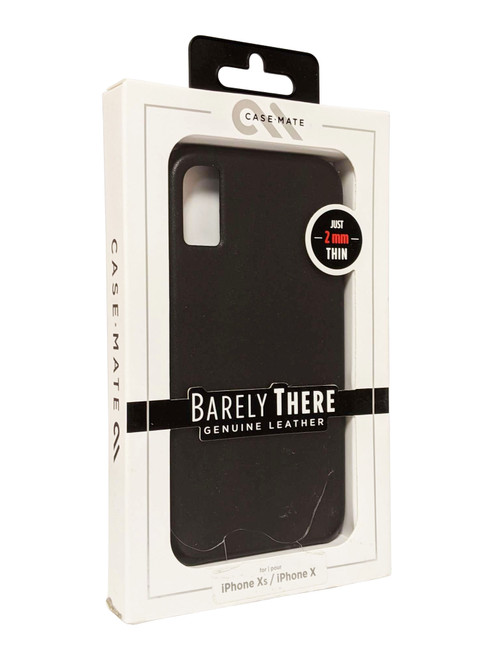 Case-Mate Barely There Slim Case for Apple iPhone Xs - Black Leather