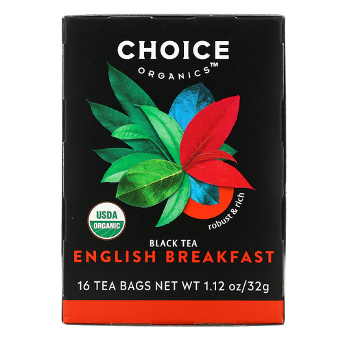 Choice Organic Teas  Black Tea  English Breakfast  16 Tea Bags  1.12 oz (32 g)