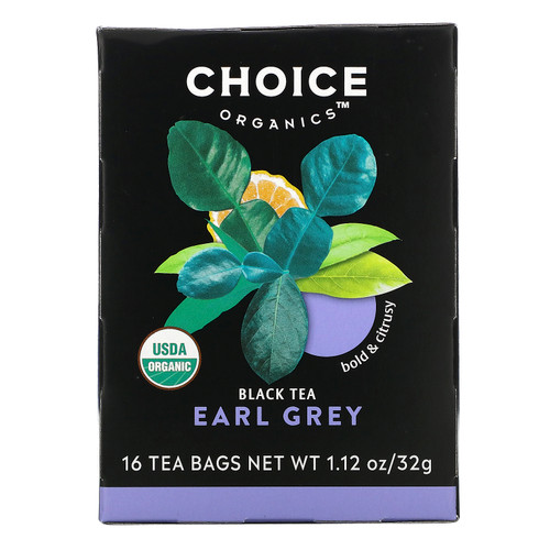 Choice Organic Teas  Black Tea  Earl Grey  16 Tea Bags  1.12 oz (32 g)