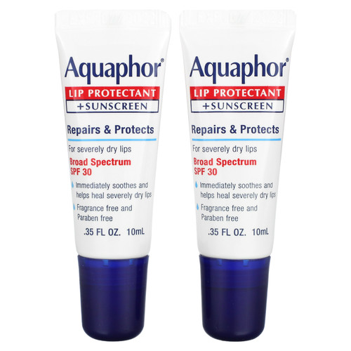 Aquaphor  Lip Protectant + Sunscreen  SPF 30  2 Tubes  0.35 fl oz (10 ml) Each