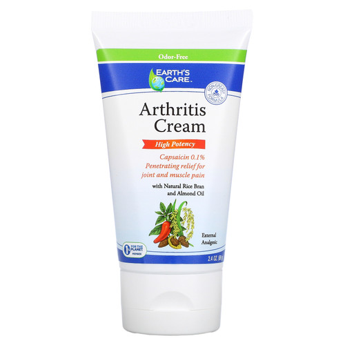 Earth's Care  Arthritis Cream with Natural Rice Bran and Almond Oil  2.4 oz (68 g)