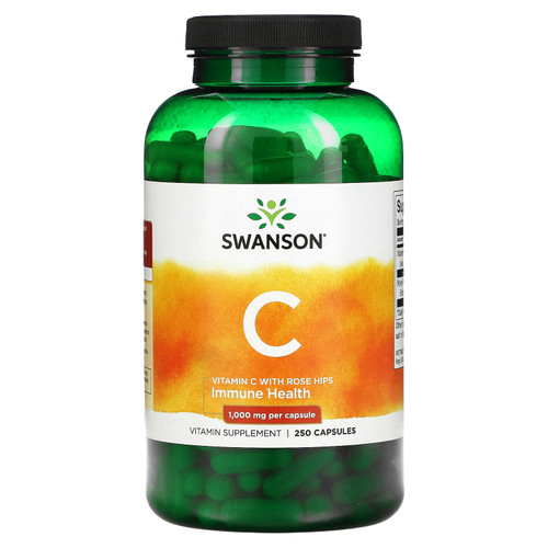 Swanson  Vitamin C with Rose Hips  1 000 mg  250 Capsules