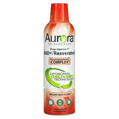 Aurora Nutrascience  Mega-Liposomal NAD+/Resveratrol  Organic Fruit  16 fl oz (480 ml)