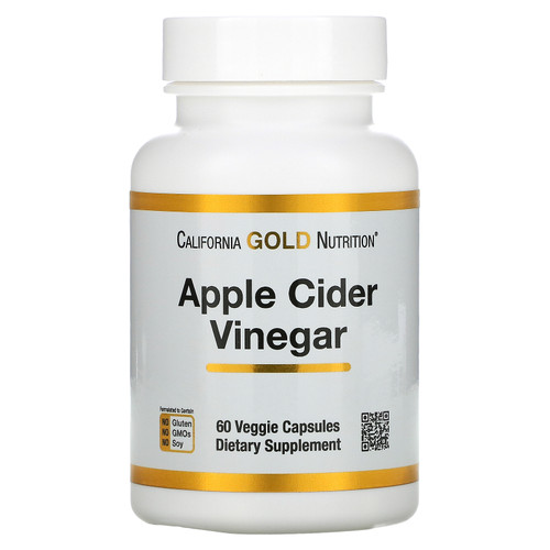 California Gold Nutrition  Apple Cider Vinegar  60 Veggie Capsules