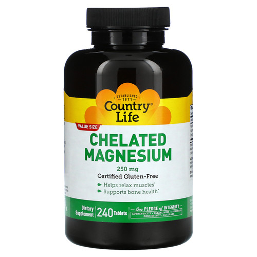 Country Life  Chelated Magnesium  250 mg  240 Tablets