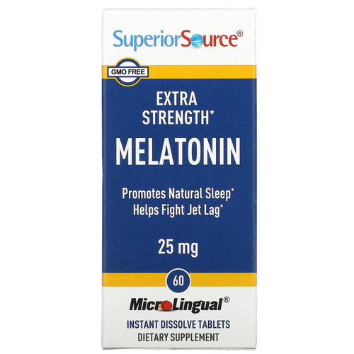 Superior Source  Extra Strength Melatonin  25 mg  60 MicroLingual Instant Dissolve Tablets