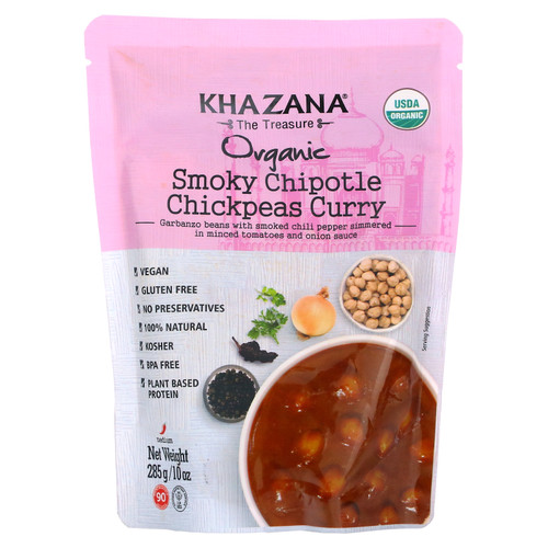 Khazana  Organic Smoky Chipotle Chickpeas Curry  Medium  10 oz (285 g)