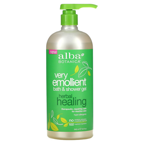 Alba Botanica  Very Emollient  Bath & Shower Gel  Herbal Healing  32 fl oz (946 ml)